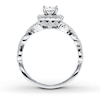 Thumbnail Image 2 of Previously Owned Neil Lane Engagement Ring 1 ct tw Princess & Round-cut Diamonds 14K White Gold - Size 8.5