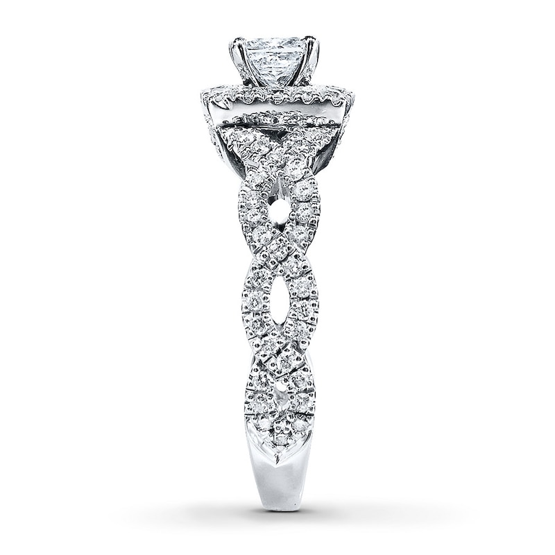 Main Image 3 of Previously Owned Neil Lane Engagement Ring 1 ct tw Princess & Round-cut Diamonds 14K White Gold - Size 8.5