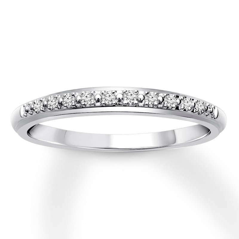 Previously Owned Diamond Previously Owned Wedding Band Round-cut 10K White Gold