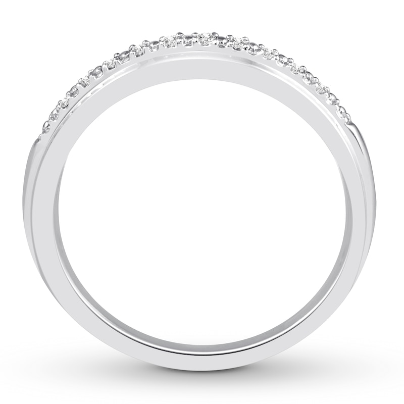 Previously Owned Diamond Previously Owned Wedding Band Round-cut 10K White Gold