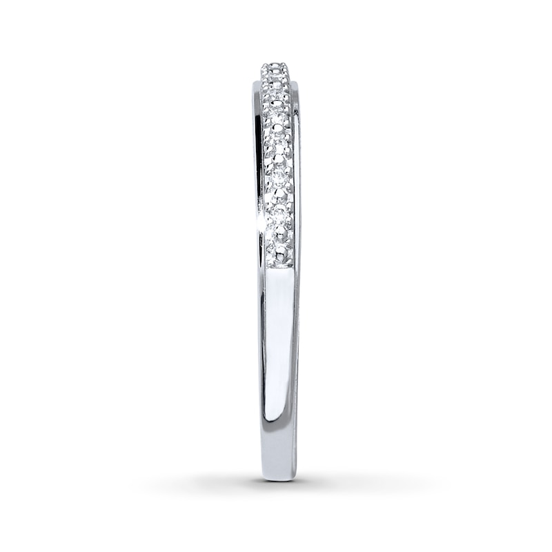 Previously Owned Diamond Previously Owned Wedding Band Round-cut 10K White Gold