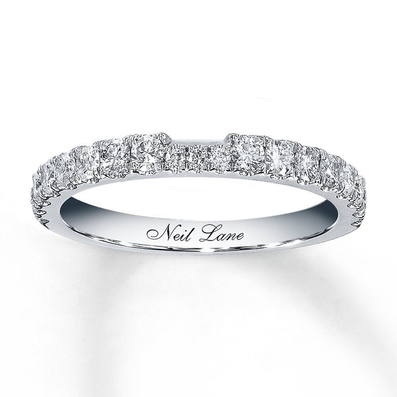Main Image 1 of Previously Owned Neil Lane Wedding Band 1/2 ct tw Round-cut Diamonds 14K White Gold - Size 9.75