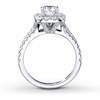 Thumbnail Image 2 of Previously Owned Neil Lane Engagement Ring 2-1/6 ct tw Cushion & Round-cut Diamonds 14K White Gold - Size 5.25
