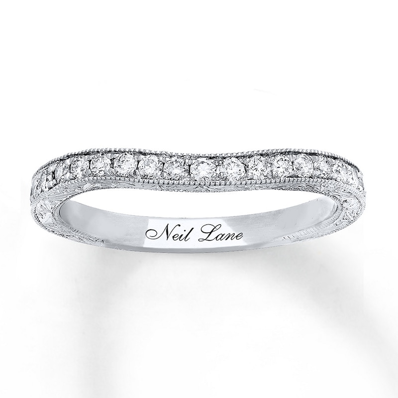 Main Image 1 of Previously Owned Neil Lane Wedding Band 1/3 ct tw Round-cut Diamonds 14K White Gold Size 4.5