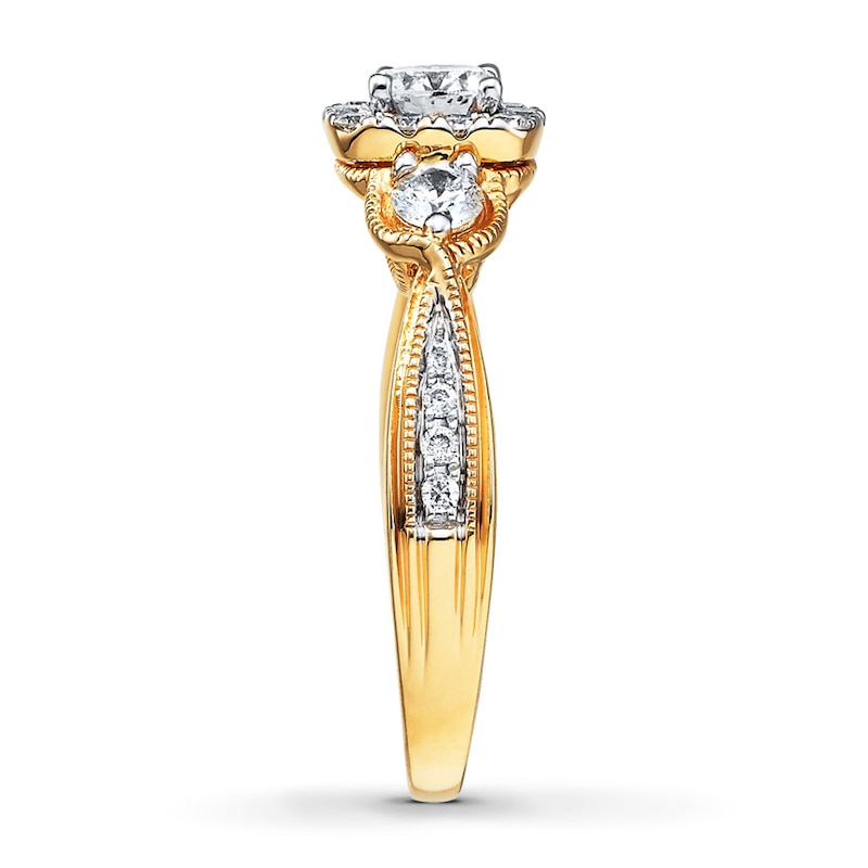 Main Image 3 of Previously Owned Diamond Engagement Ring 1 ct tw Round-cut 14K Yellow Gold - Size 8.25