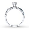 Thumbnail Image 1 of Previously Owned Blue/White Diamond Engagement Ring 3/4 ct tw Round-cut 14K White Gold - Size 8.5