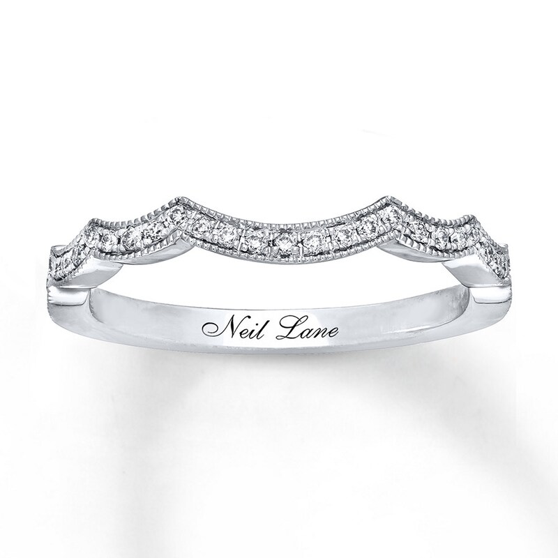 Main Image 1 of Previously Owned Neil Lane Wedding Band 1/6 ct tw Round-cut Diamonds 14K White Gold - Size 10
