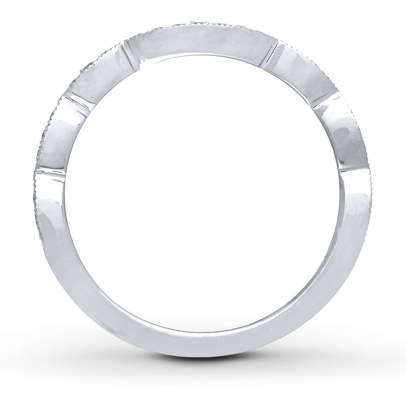 Main Image 2 of Previously Owned Neil Lane Wedding Band 1/6 ct tw Round-cut Diamonds 14K White Gold - Size 10