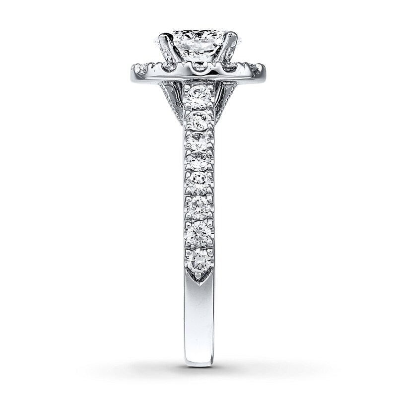 Main Image 3 of Previously Owned Neil Lane Engagement Ring 1-1/2 ct tw Oval & Round-cut Diamonds 14K White Gold Size 9