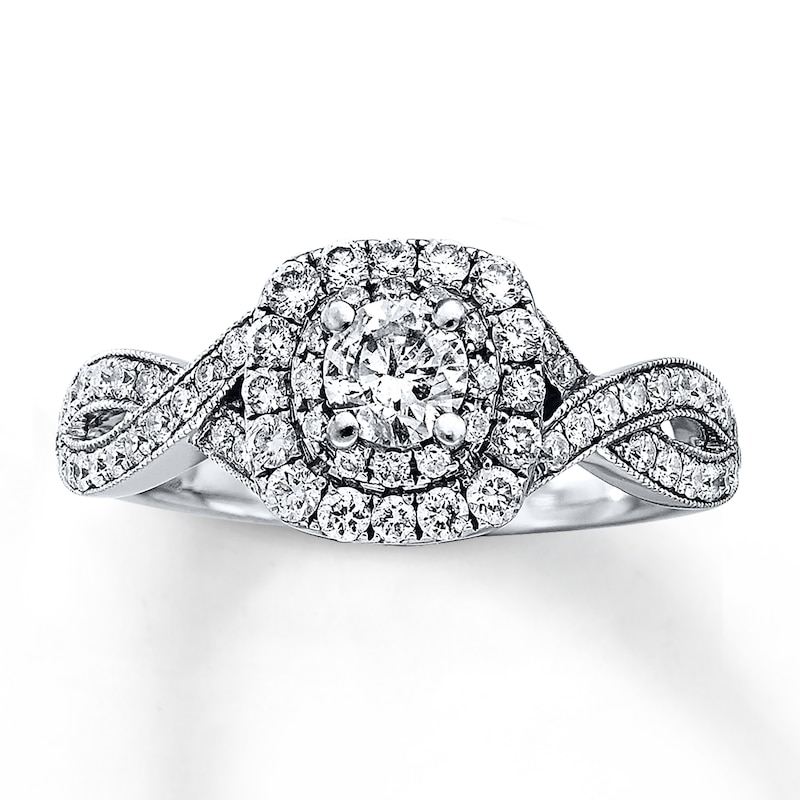 Main Image 1 of Previously Owned Neil Lane Engagement Ring 7/8 ct tw Round-cut Diamonds 14K White Gold - Size 8.5