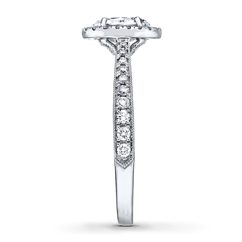Main Image 3 of Previously Owned Neil Lane Engagement Ring 1-3/8 ct tw Oval & Round-cut 14K White Gold - Size 4.5