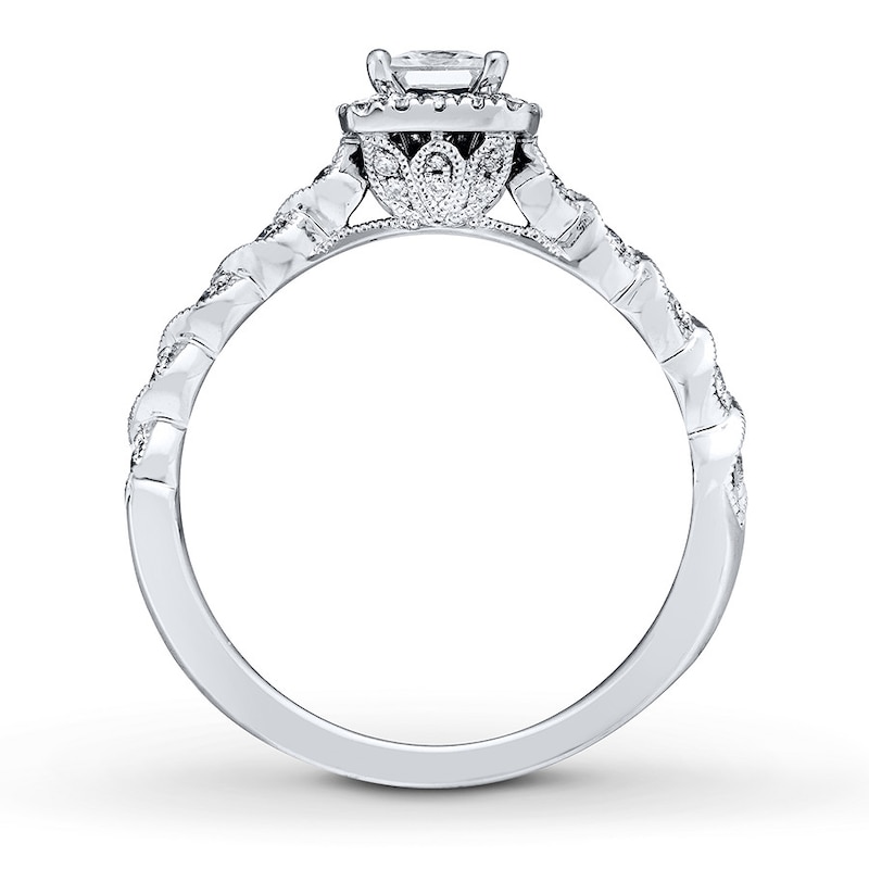 Main Image 2 of Previously Owned Neil Lane Engagement Ring 3/4 ct tw Princess & Round-cut Diamonds 14K White Gold - Size 4.5
