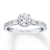 Thumbnail Image 1 of Previously Owned Neil Lane Engagement Ring 1-1/4 ct tw Round & Baguette-cut Diamonds 14K White Gold - Size 6