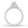 Previously Owned Neil Lane Engagement Ring 1-1/4 ct tw Round & Baguette-cut Diamonds 14K White Gold