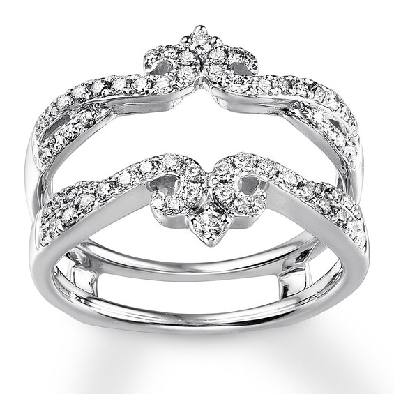 Previously Owned Diamond Insert Ring 1/2 ct tw Round-cut 14K White Gold Size 10.5