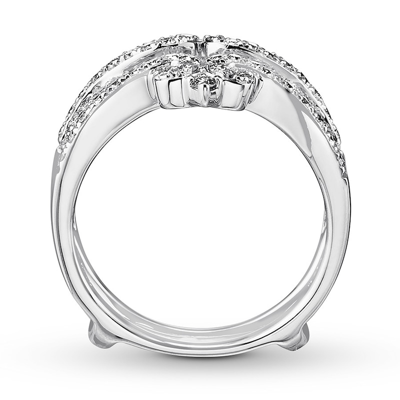 Main Image 2 of Previously Owned Diamond Insert Ring 1/2 ct tw Round-cut 14K White Gold - Size 10.5