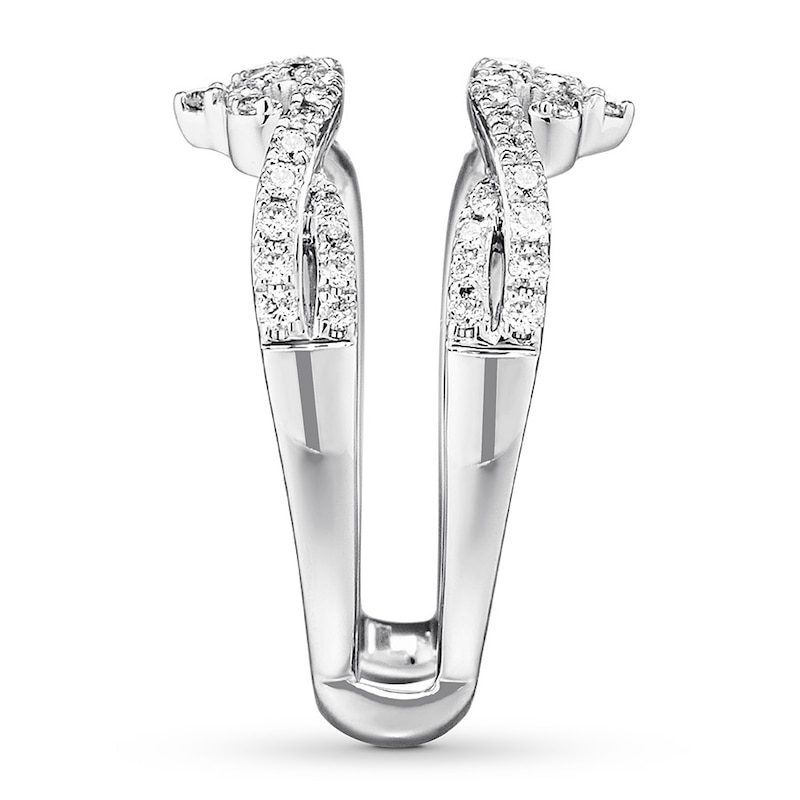 Main Image 3 of Previously Owned Diamond Insert Ring 1/2 ct tw Round-cut 14K White Gold - Size 10.5