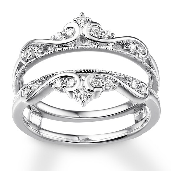 Previously Owned Diamond Insert Ring 1/4 ct tw Round-cut 14K White Gold Size 5