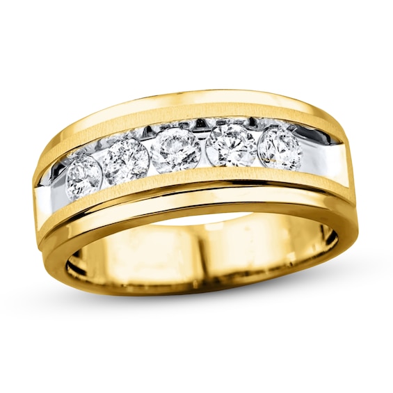 Previously Owned Men's Diamond Wedding Band 1 ct tw Round-cut 10K Yellow Gold Size 13.75