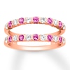 Previously Owned Pink Sapphire Enhancer Ring 1/2 ct tw Round-cut Diamonds 14K Rose Gold