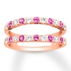 Thumbnail Image 1 of Previously Owned Pink Sapphire Enhancer Ring 1/2 ct tw Round-cut Diamonds 14K Rose Gold - Size 10.5