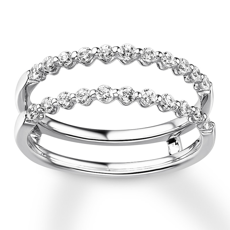 Main Image 1 of Previously Owned Diamond Enhancer Ring 1/2 ct tw Round-cut 14K White Gold - Size 5