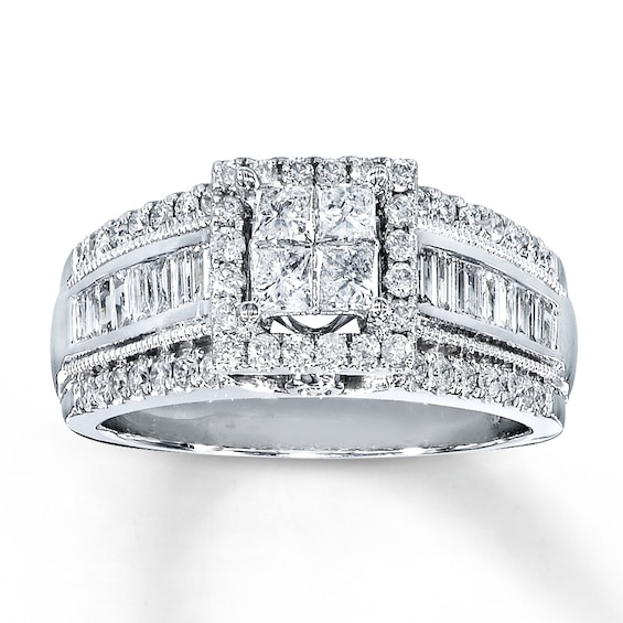 Previously Owned Diamond Engagement Ring 1 ct tw & Round-cut 14K White Gold Size 9.75