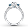 Thumbnail Image 2 of Previously Owned Blue Diamond Engagement Ring 1 ct tw Princess & Round-cut 14K White Gold - Size 8