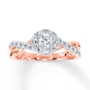 Thumbnail Image 1 of Previously Owned Diamond Engagement Ring 1/2 ct tw Round-cut 10K Rose Gold - Size 11.75