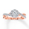 Thumbnail Image 1 of Previously Owned Diamond Engagement Ring 1/2 ct tw Round-cut 10K Rose Gold - Size 4