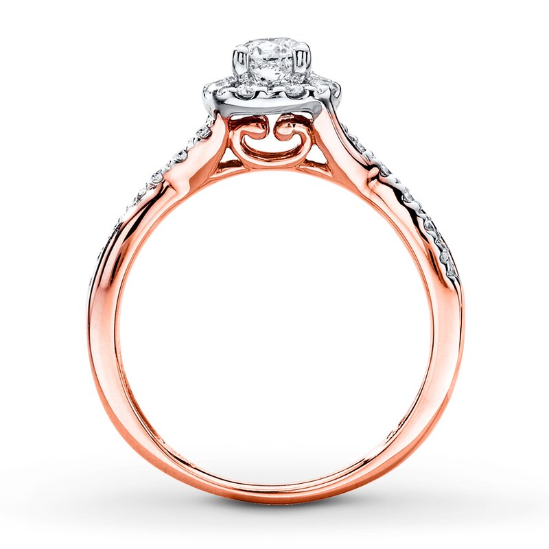 Main Image 2 of Previously Owned Diamond Engagement Ring 1/2 ct tw Round-cut 10K Rose Gold - Size 4