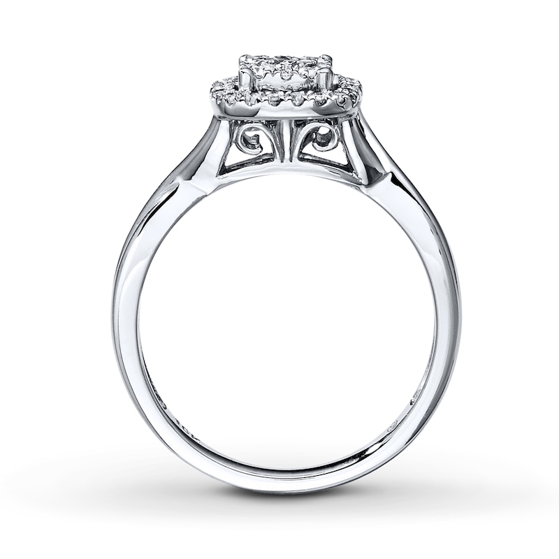 Main Image 2 of Previously Owned Diamond Engagement Ring 1/3 ct tw Round-cut 10K White Gold Size 9