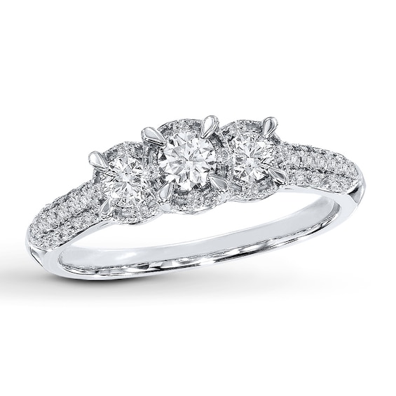 Previously Owned Diamond Ring 1/2 ct tw Round-cut 10K White Gold Size 9