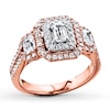 Thumbnail Image 1 of Previously Owned Engagement Ring 1-1/2 ct tw Emerald & Round-cut Diamonds 14K Two-Tone Gold - Size 9