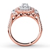 Thumbnail Image 2 of Previously Owned Engagement Ring 1-1/2 ct tw Emerald & Round-cut Diamonds 14K Two-Tone Gold - Size 9