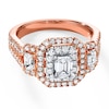 Thumbnail Image 4 of Previously Owned Engagement Ring 1-1/2 ct tw Emerald & Round-cut Diamonds 14K Two-Tone Gold - Size 9