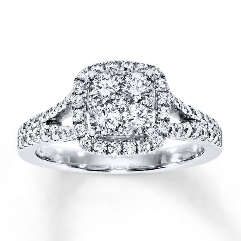 Main Image 1 of Previously Owned Diamond Engagement Ring 1 ct tw Round-cut 14K White Gold Size 4