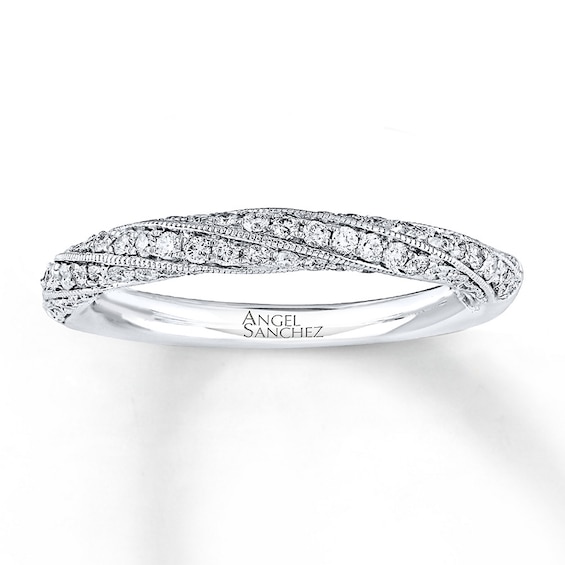 Previously Owned Angel Sanchez 1/2 ct tw Round-cut Diamonds 14K Gold Wedding Band Size 7.5