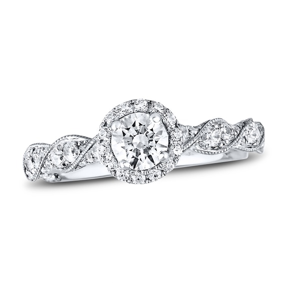 Previously Owned Diamond Engagement Ring 1 ct tw Round-cut 14K White Gold Size 10