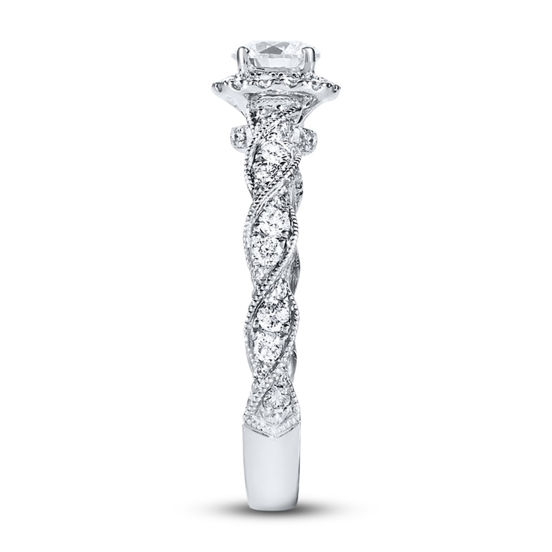 Main Image 3 of Previously Owned Diamond Engagement Ring 1 ct tw Round-cut 14K White Gold - Size 10