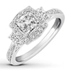 Thumbnail Image 4 of Previously Owned Diamond Engagement Ring 7/8 ct tw Princess & Round-cut 14K White Gold - Size 9.5