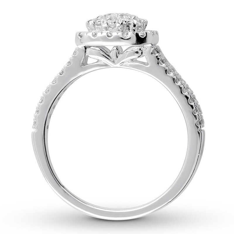 Main Image 2 of Previously Owned Diamond Engagement Ring 7/8 ct tw Round-cut 14K White Gold - Size 3.75