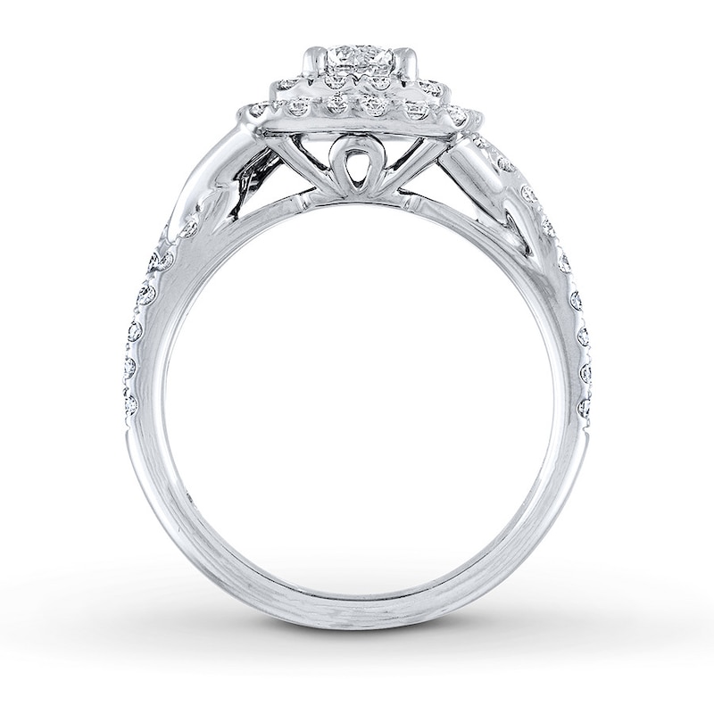 Main Image 2 of Previously Owned Leo Diamond Engagement Ring 1 ct tw Round-cut 14K White Gold - Size 4