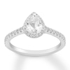 Thumbnail Image 1 of Previously Owned Diamond Engagement Ring 7/8 ct tw Pear & Round-cut 14K White Gold - Size 3.5