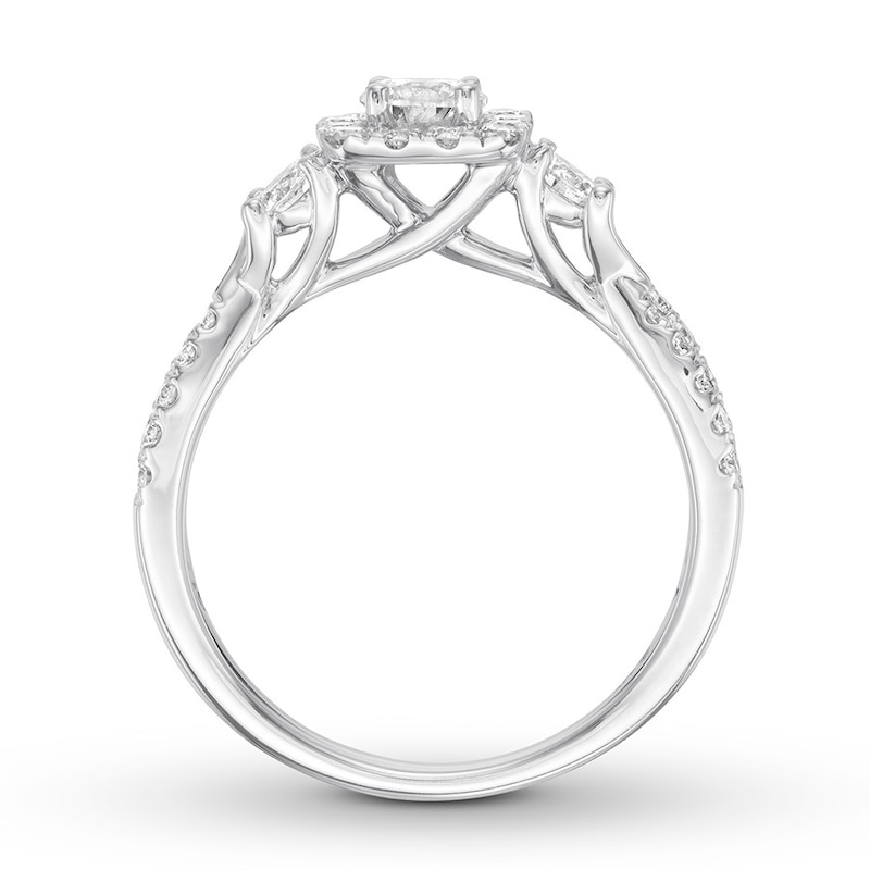 Main Image 2 of Previously Owned Diamond Engagement Ring 7/8 ct tw Round-cut 14K White Gold Size 5.5