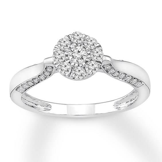 Previously Owned Diamond Engagement Ring 1/2 ct tw Round-cut 10K White Gold Size 4.75