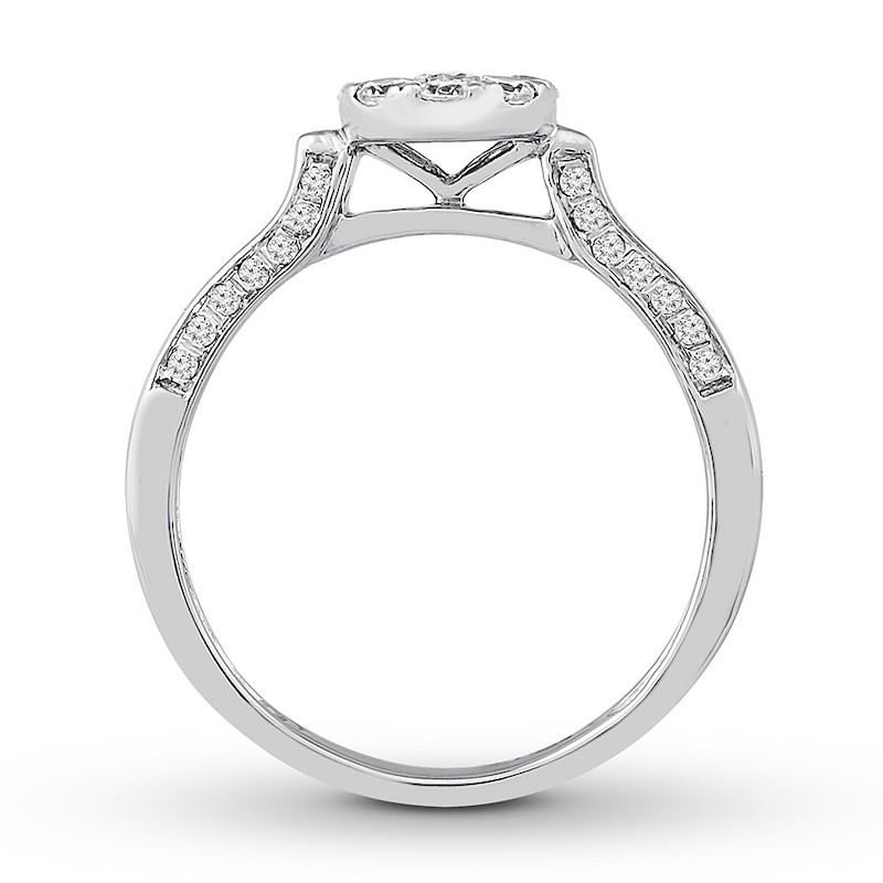 Previously Owned Diamond Engagement Ring 1/2 ct tw Round-cut 10K White Gold - Size 4.75