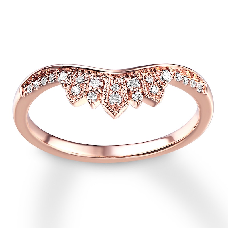 Main Image 1 of Previously Owned Diamond Enhancer Ring 1/8 ct tw Round-cut 14K Rose Gold - Size 10