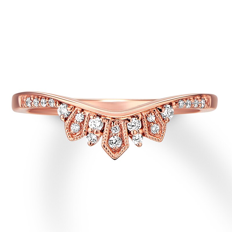 Main Image 4 of Previously Owned Diamond Enhancer Ring 1/8 ct tw Round-cut 14K Rose Gold - Size 10
