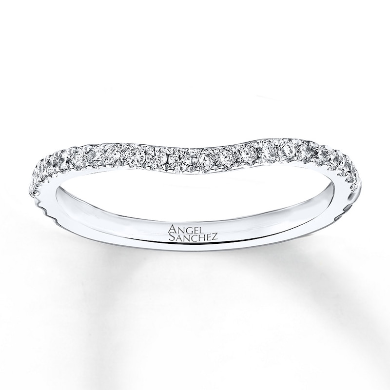 Main Image 1 of Previously Owned Angel Sanchez Wedding Band 1/4 ct tw Round-cut Diamonds 14K White Gold